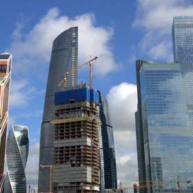 Москва сити из окна авто