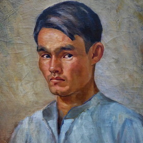 Фотографии из поездки Алматы. А Ташбаев 1915 - 1941 Автопортрет 1930год. Холст, масло.