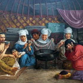 Фотографии из путешествия Алматы. Н. Хлудов 1850 - 1935 В юрте 1891.